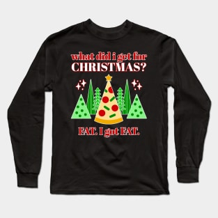 Fat Christmas Pizza Tree Long Sleeve T-Shirt